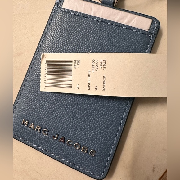 NWT! NEW! Marc Jacobs Slate Blue Card Holder with Lanyard -Unisex - Picture 3 of 4